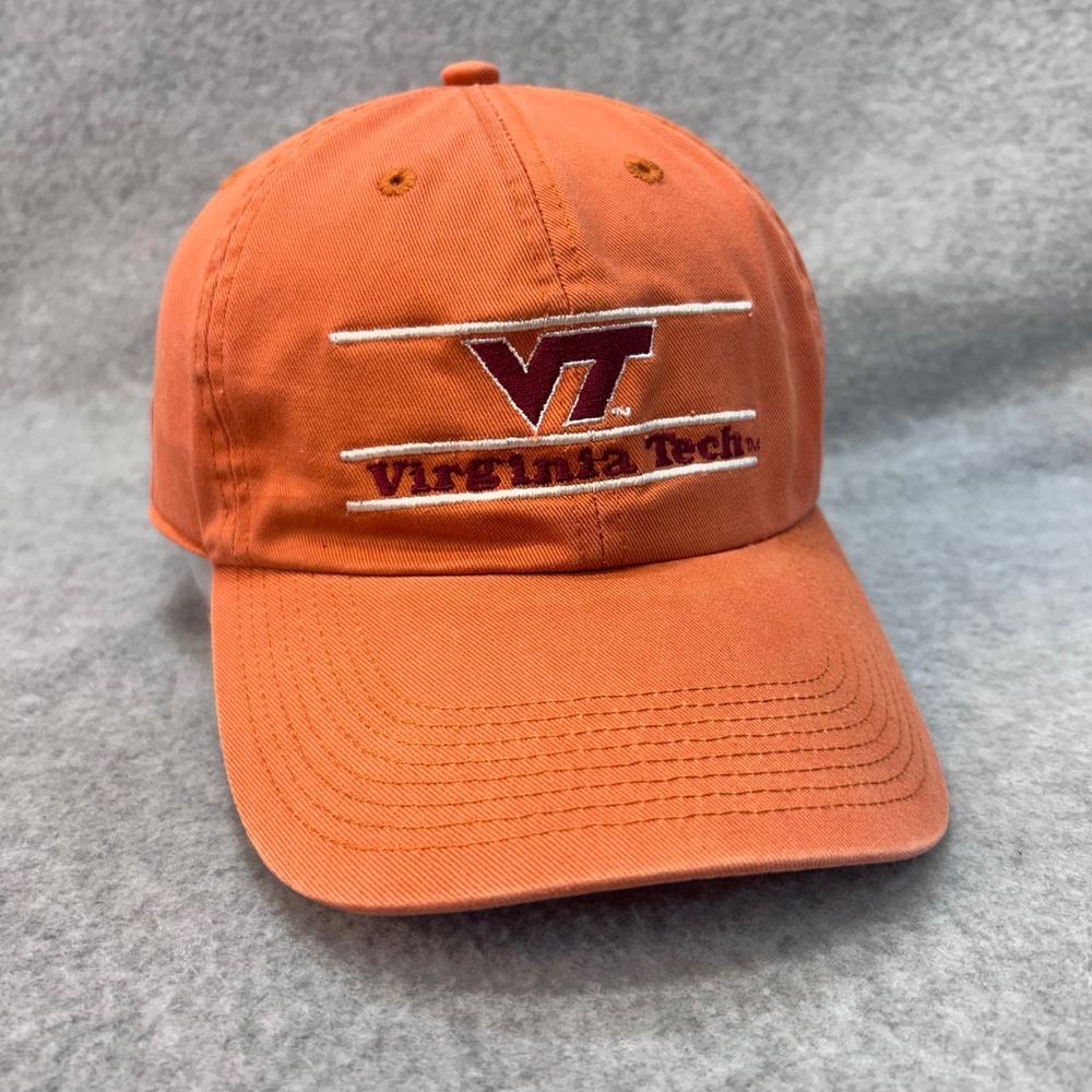 Virginia Tech VT Logo Mens Orange The Game Hat Strapback Vintage 1995 OSFM